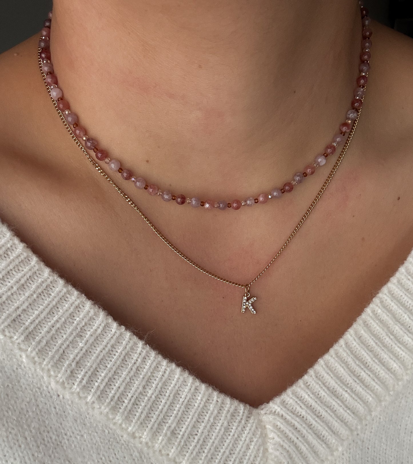 Zirconia Letter Necklace