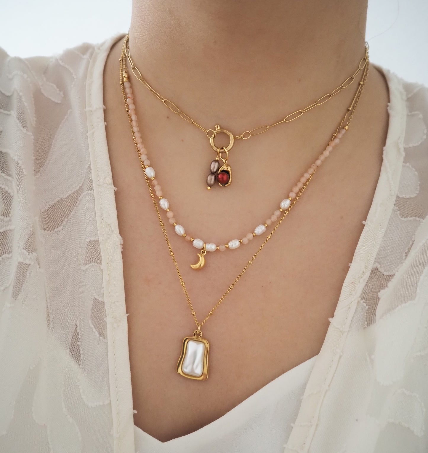 Drop Red Pearl Charm