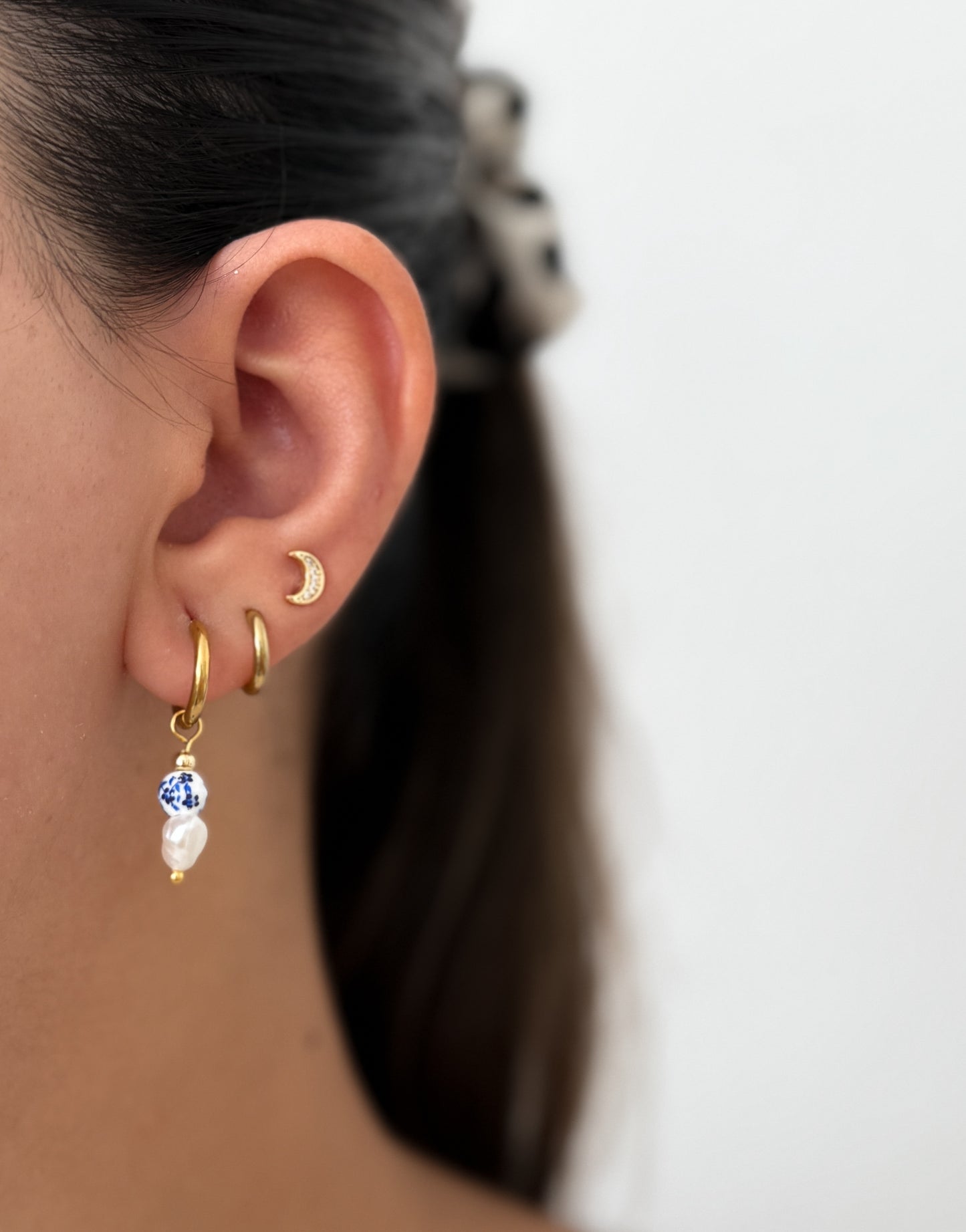 Pink Porcelain Pearl Earrings