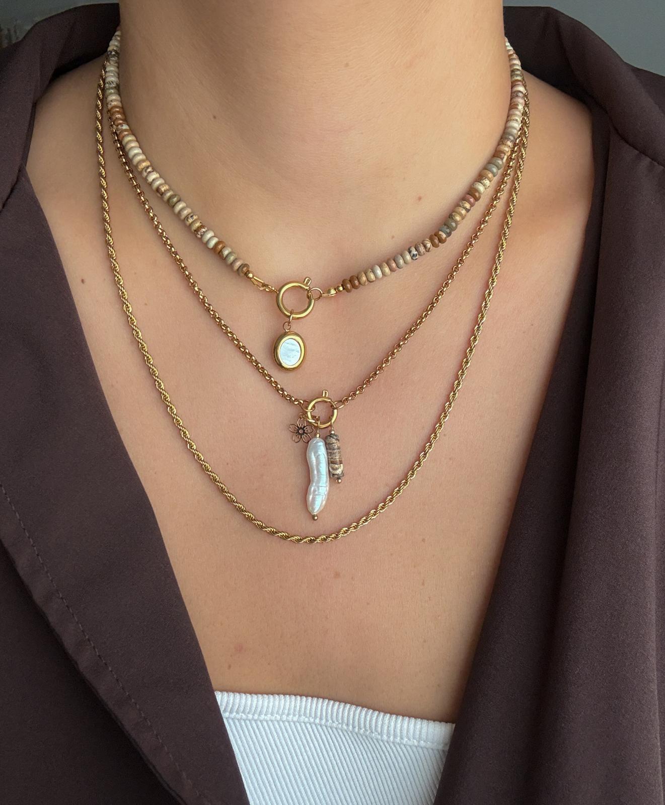 Natural Jasper Pendant Necklace