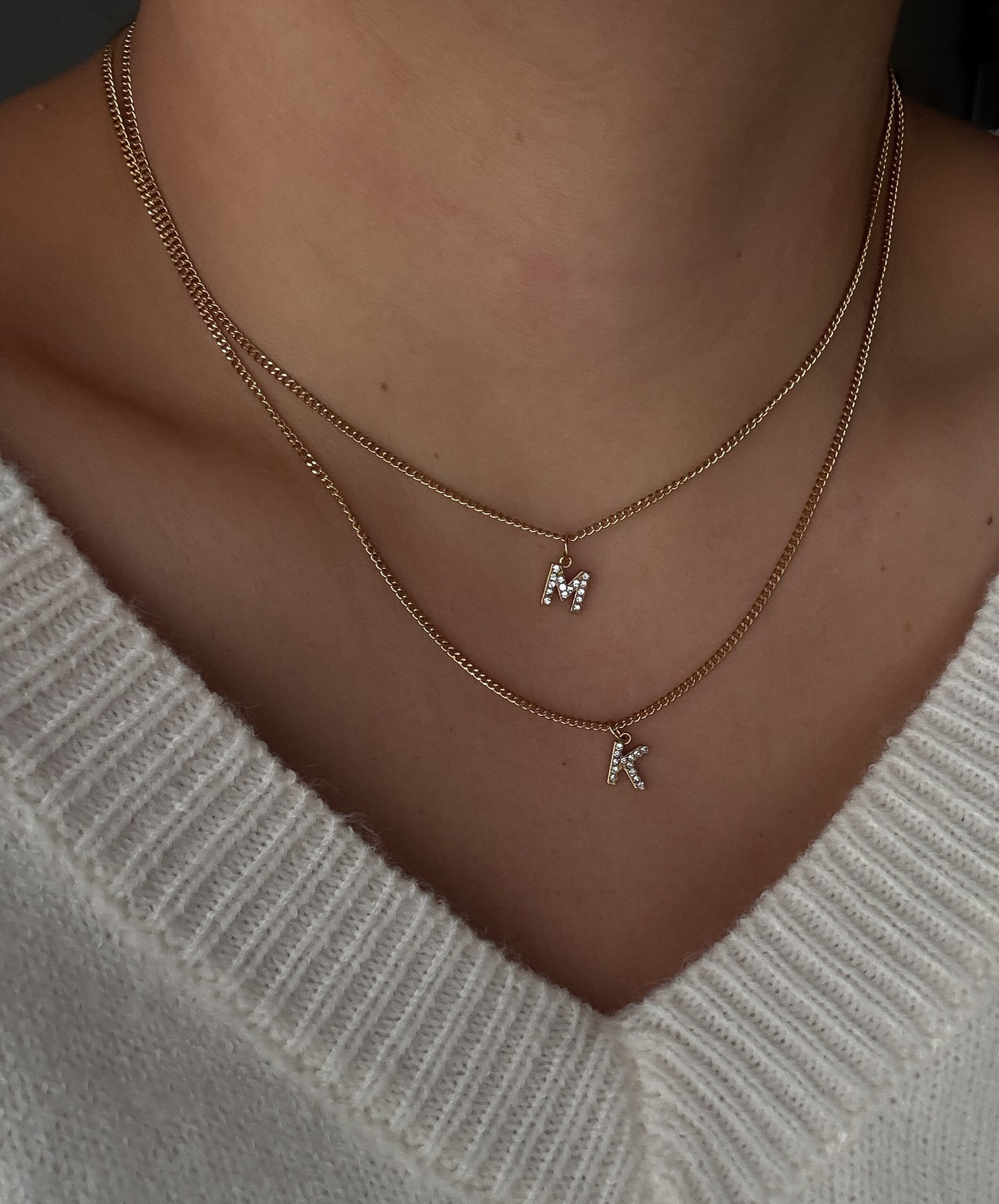 Zirconia Letter Necklace