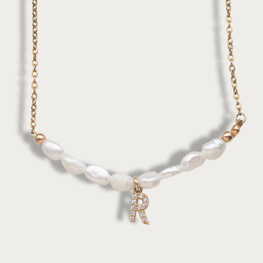 Freshwater Pearl Initial Necklace
