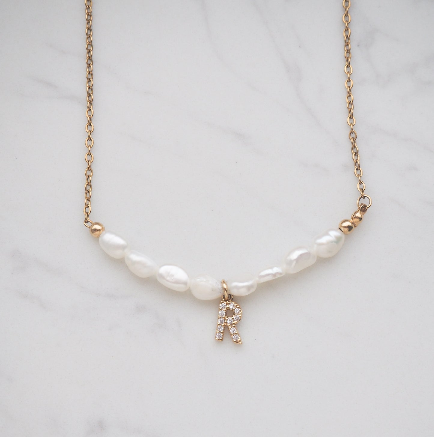 Freshwater Pearl Initial Necklace