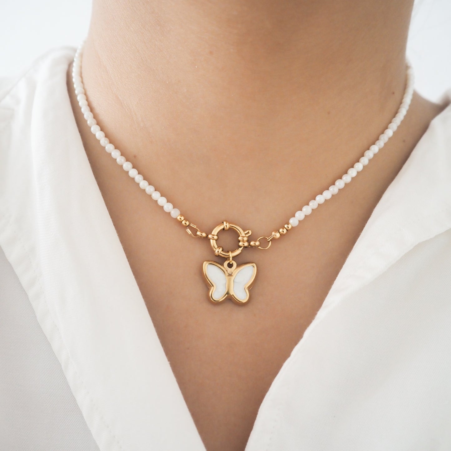 White Butterfly Charm