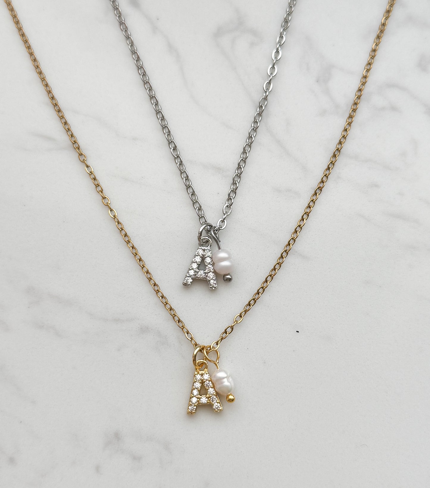 Zirconia Letter Necklace