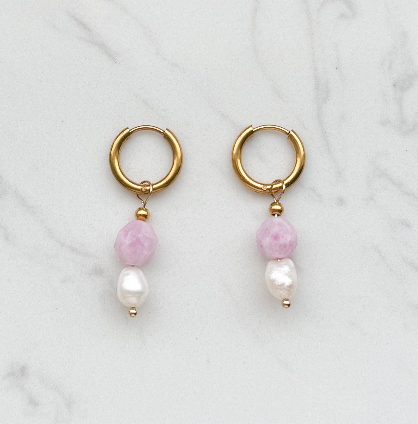 Pink & Pearl Earrings