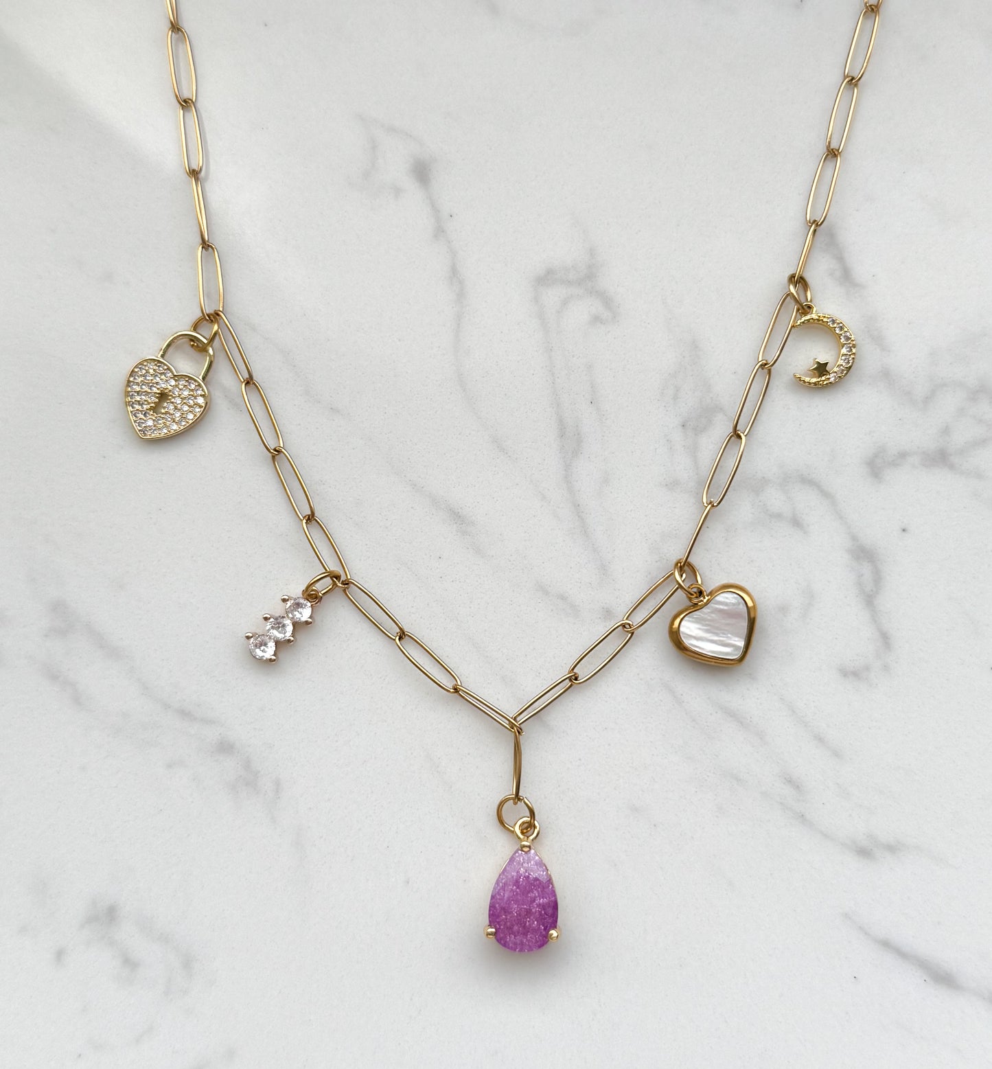 Purple Vibes Charm Necklace