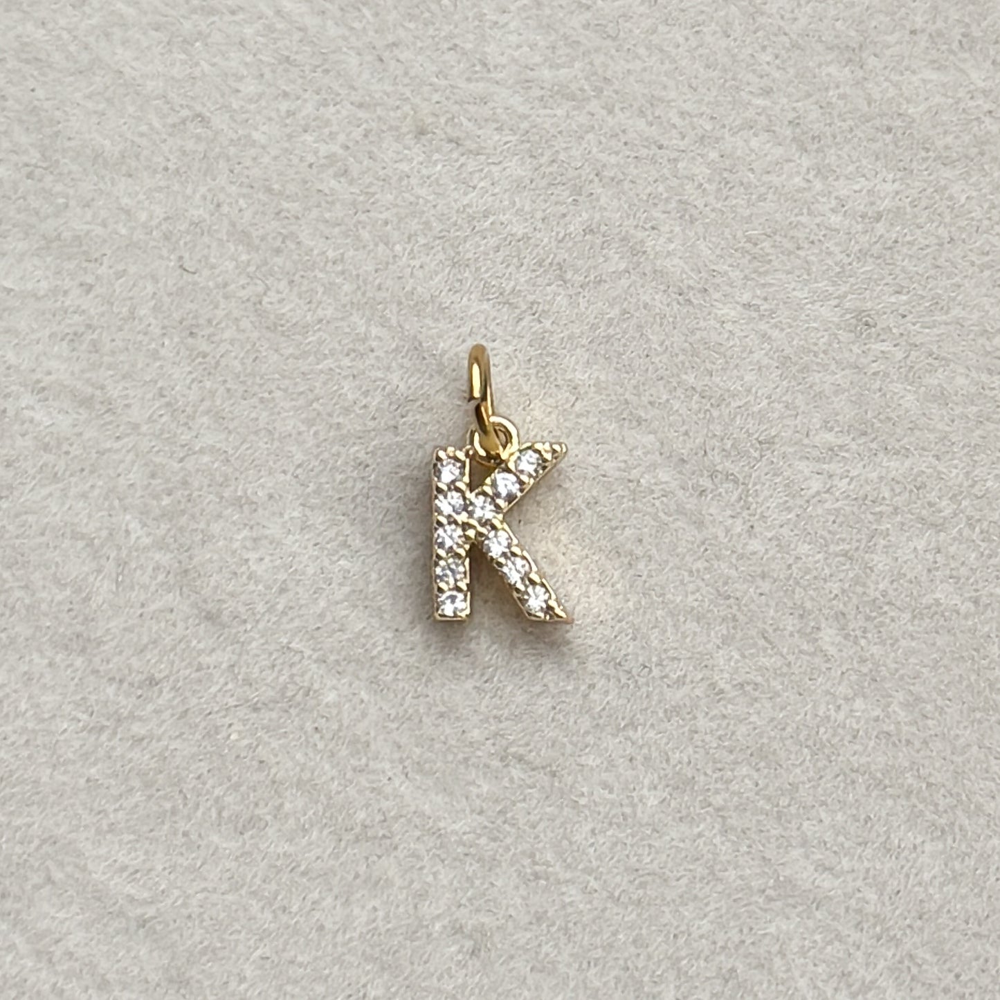 Zirconia Letter Charm