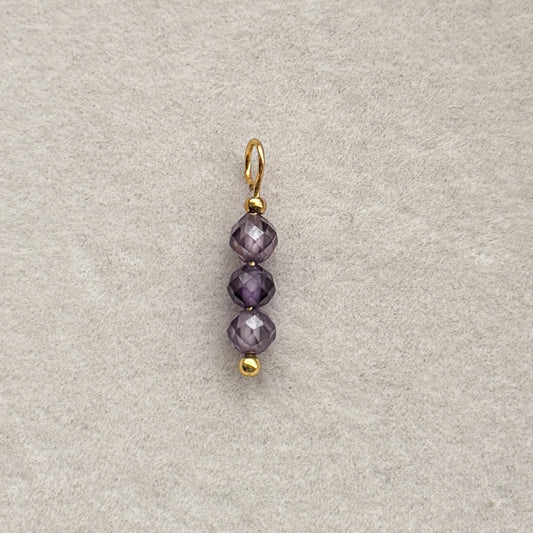 Purple Zirconia Beads Charm