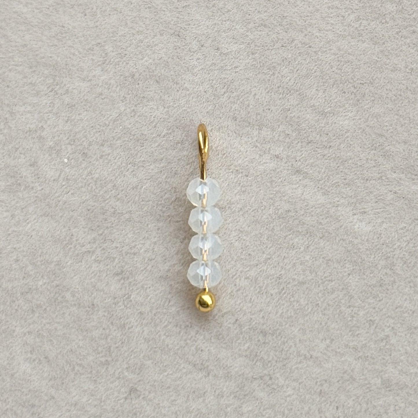 White Glass Beads Charm