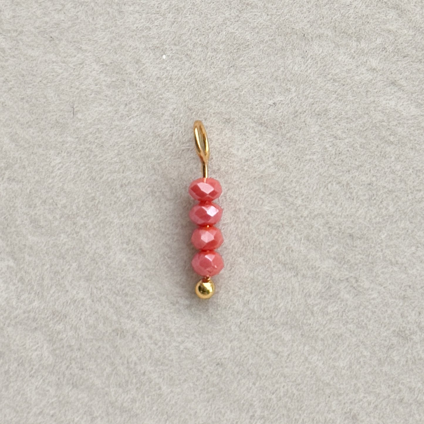 Fuchsia Glass Beads Charm