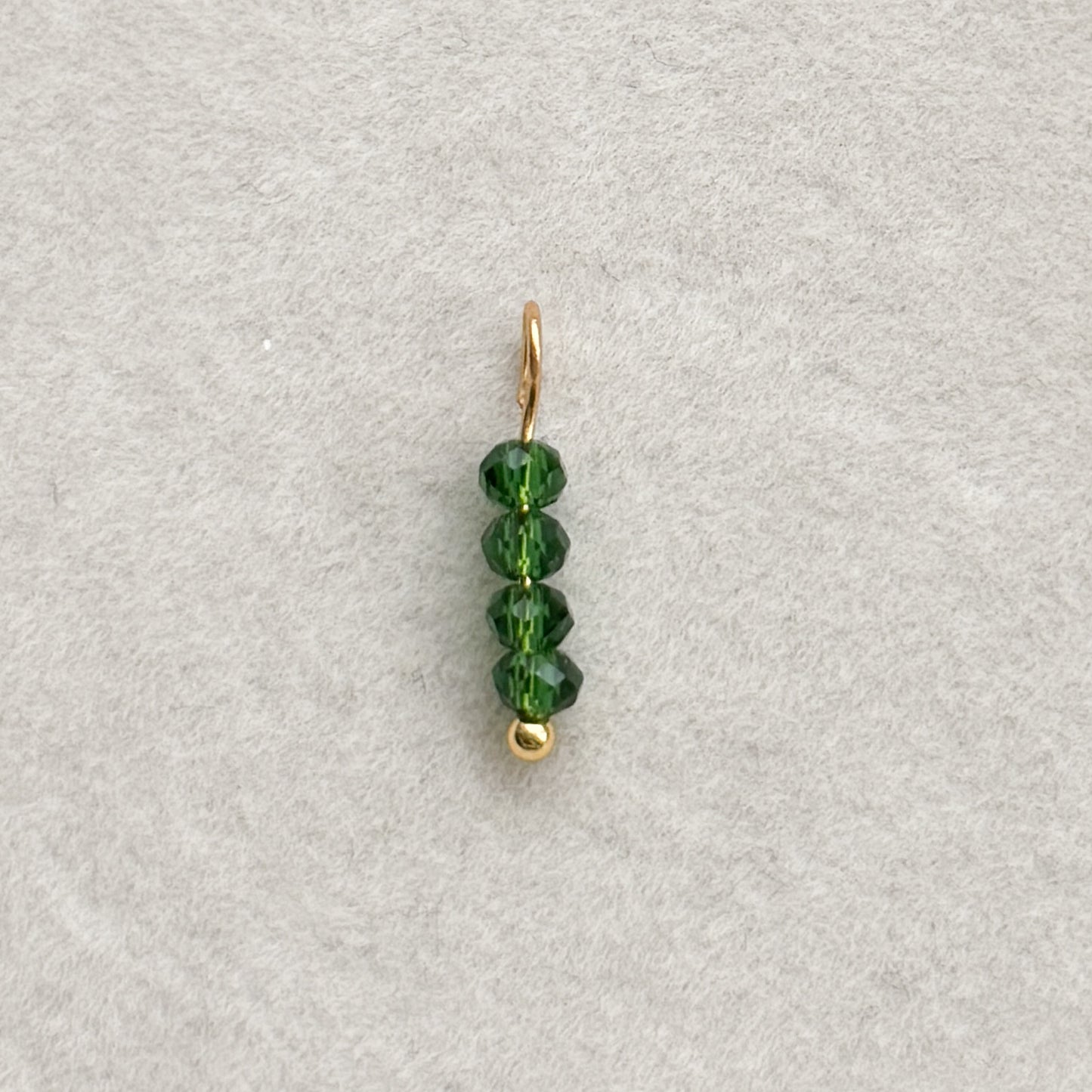 Dark Green Glass Beads Charm