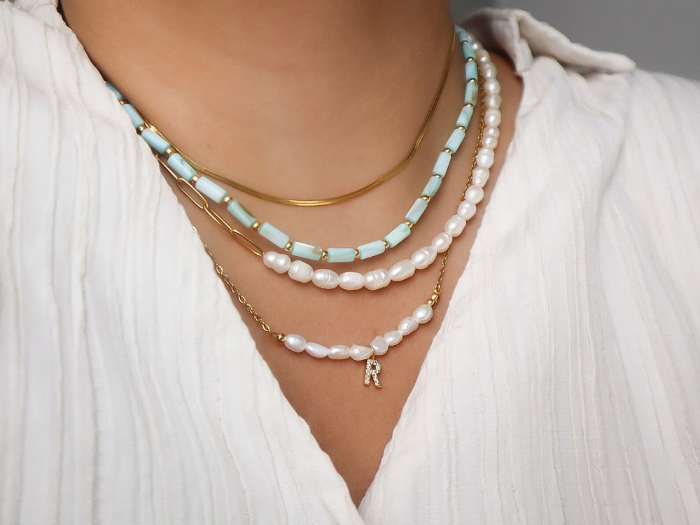 Freshwater Pearl Initial Necklace