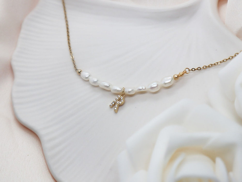 Freshwater Pearl Initial Necklace