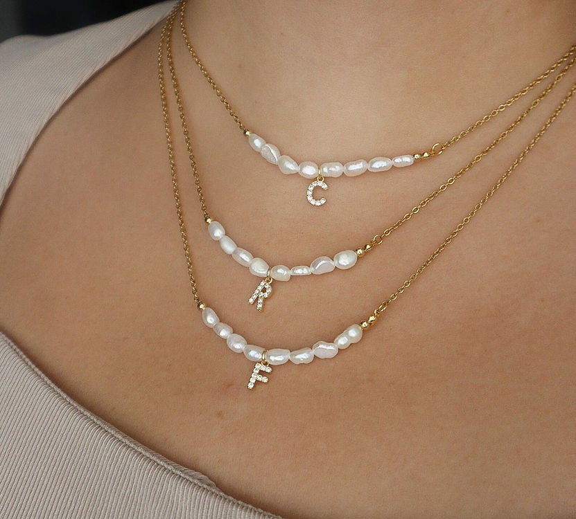 Freshwater Pearl Initial Necklace